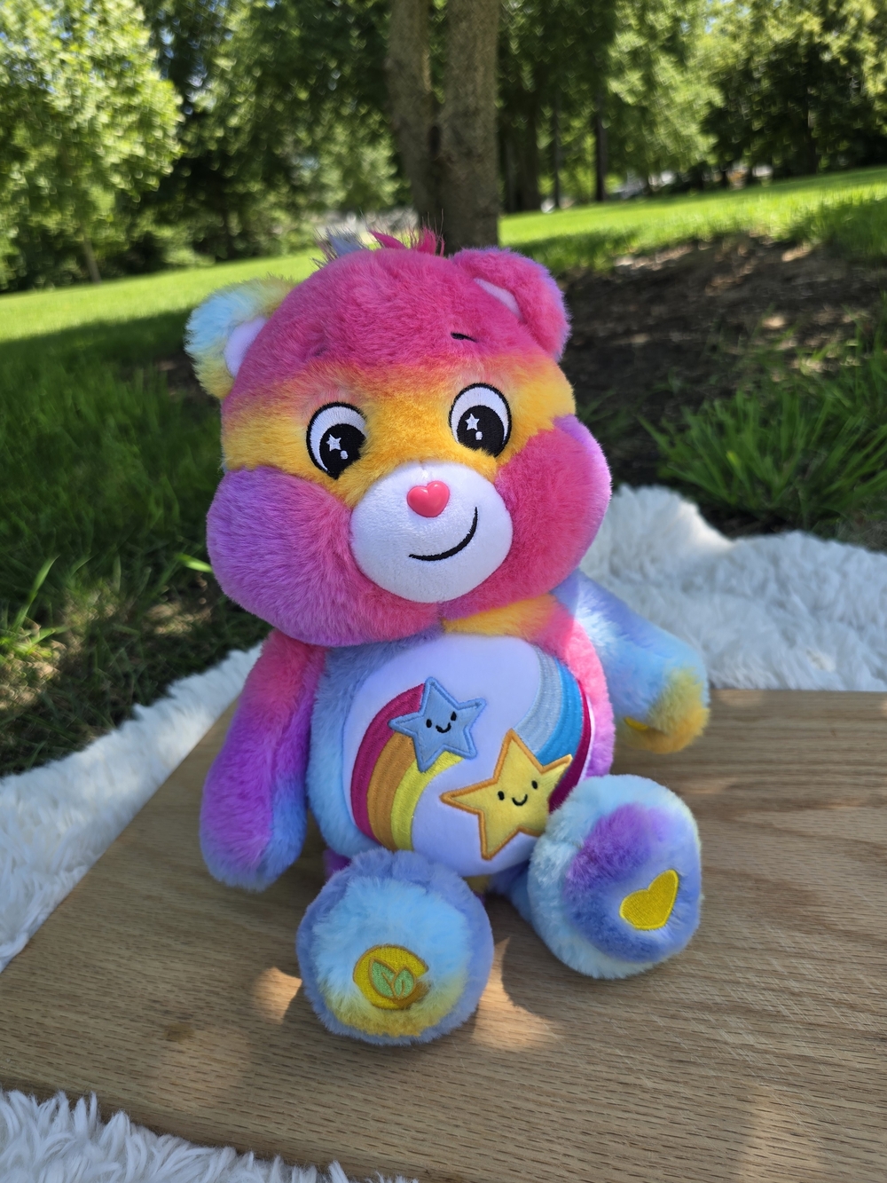 Rainbow Star Plush CareBear - Colorful Soft Stuffed Toy